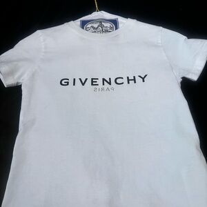 Givenchy White Tee with Black Logo